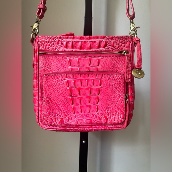 Brahmin Melbourne Cleo crossbody hot bright pink - Picture 14 of 16